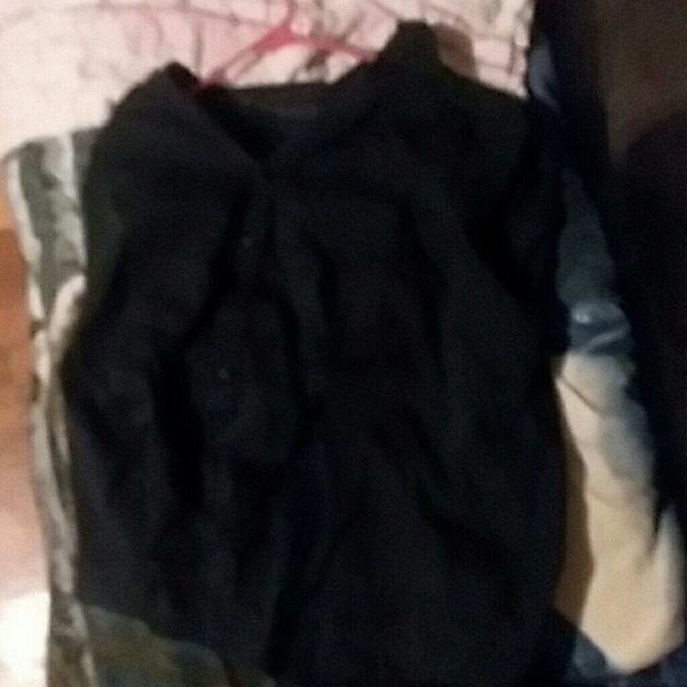 Women's black collared shirt